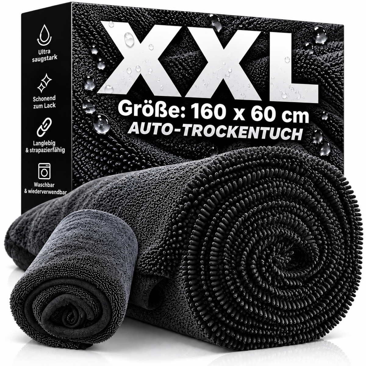 DriveX XXL Auto-Trockentuch aus Mikrofaser – 160x60cm