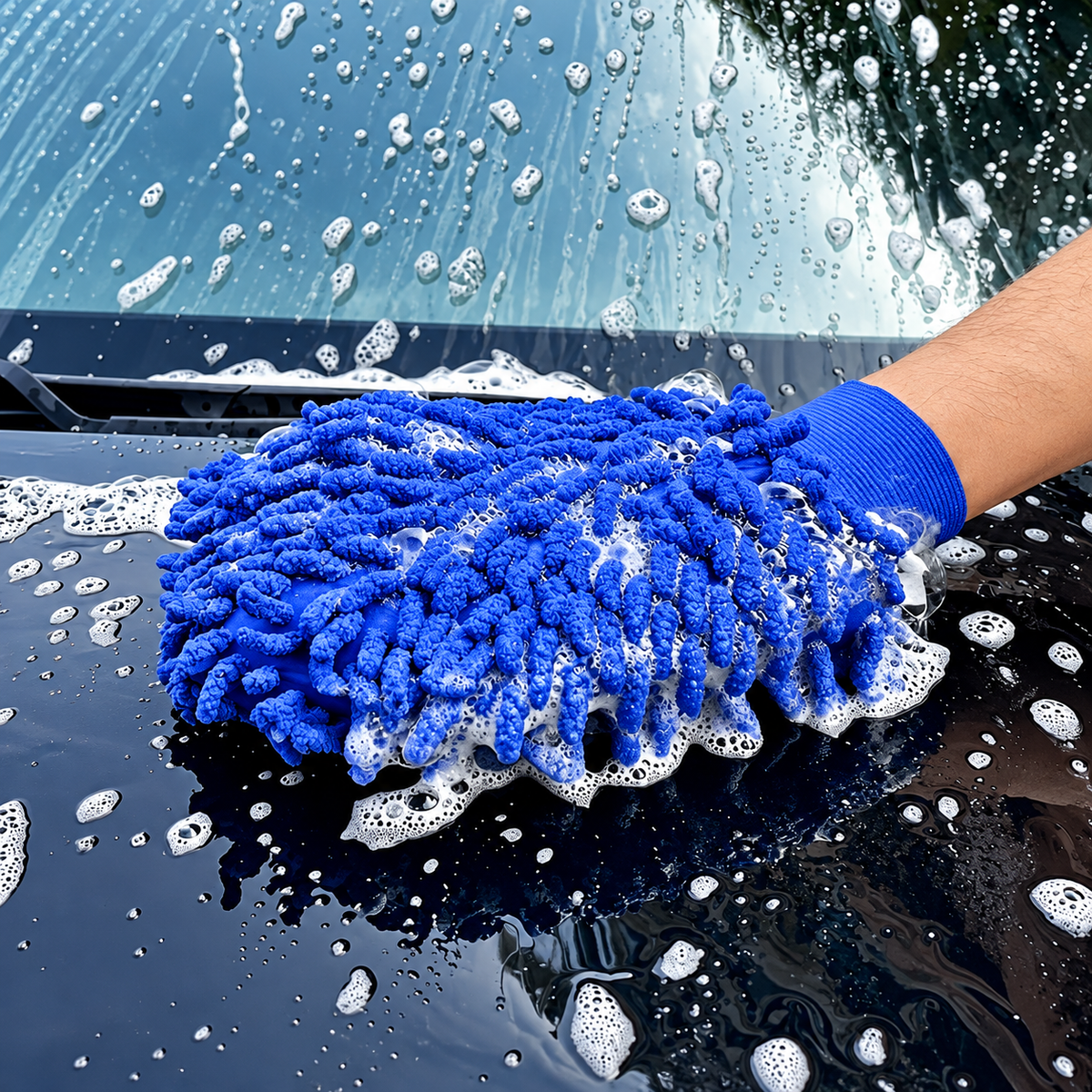 2er-Set Mikrofaser-Autowaschhandschuhe