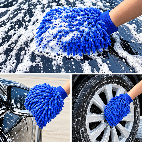 2er-Set Mikrofaser-Autowaschhandschuhe