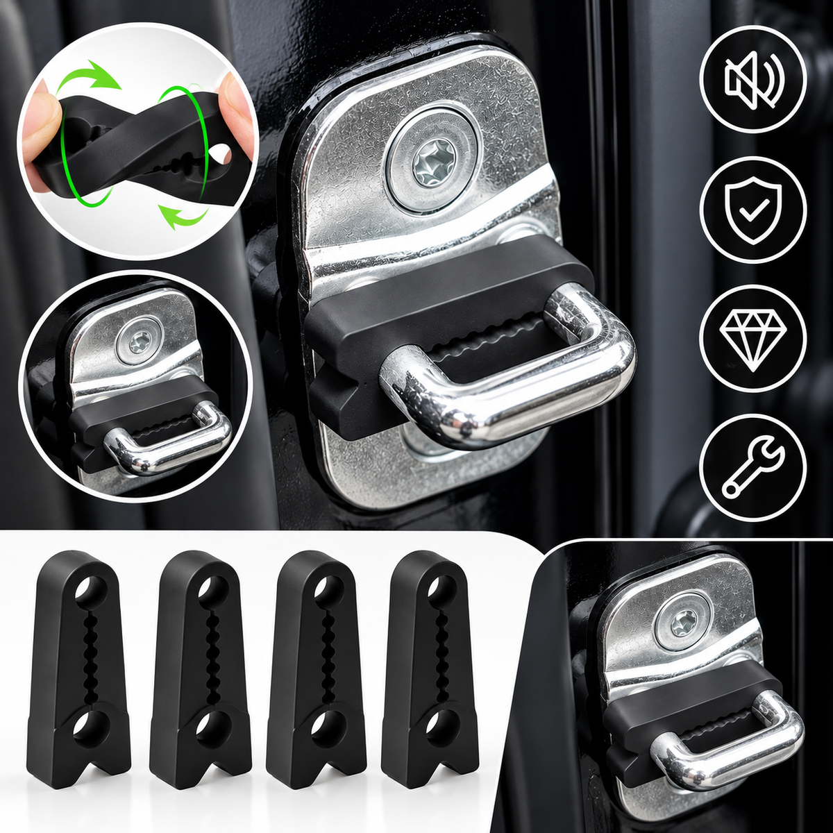 Auto-Tür-Stoßdämpfer aus Silikon – 4er-Set